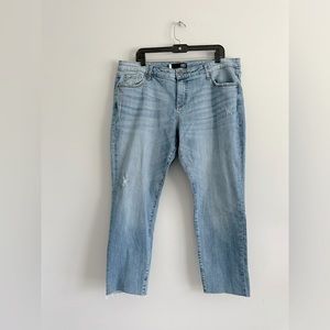 Kut from the Kloth Reese Ankle Straight Leg Light Wash Denim Jeans Size 14W